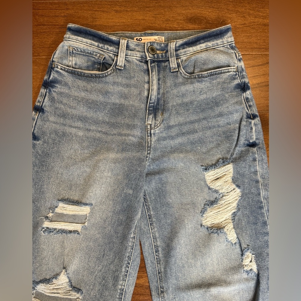 SO 90’s WIDE LEG SUPER HIGH RISE JEANS - Picture 7 of 11